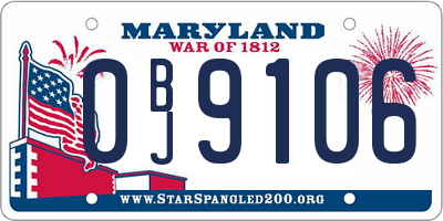 MD license plate 0BJ9106