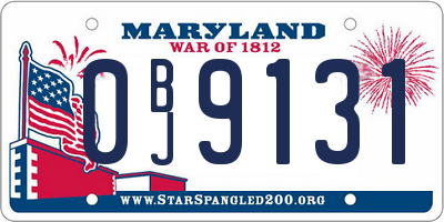 MD license plate 0BJ9131