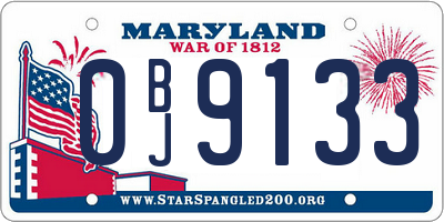 MD license plate 0BJ9133