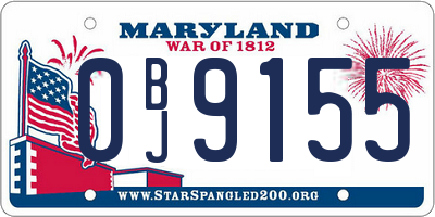 MD license plate 0BJ9155