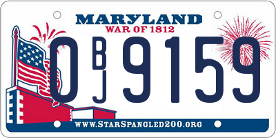 MD license plate 0BJ9159