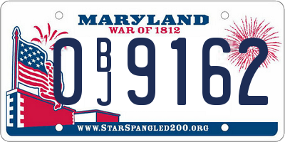 MD license plate 0BJ9162