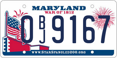 MD license plate 0BJ9167