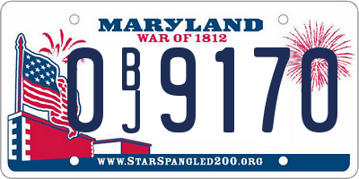 MD license plate 0BJ9170