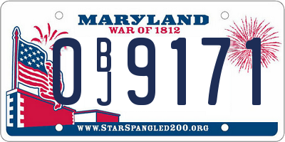 MD license plate 0BJ9171