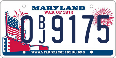 MD license plate 0BJ9175