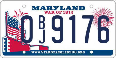 MD license plate 0BJ9176
