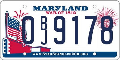MD license plate 0BJ9178