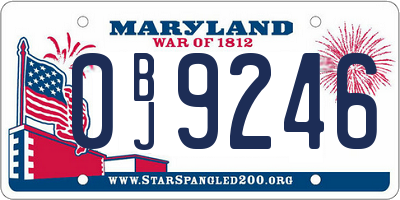 MD license plate 0BJ9246