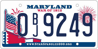 MD license plate 0BJ9249