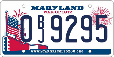 MD license plate 0BJ9295