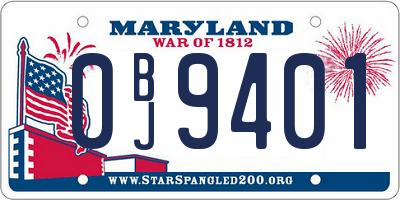 MD license plate 0BJ9401