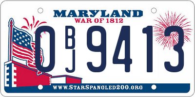 MD license plate 0BJ9413