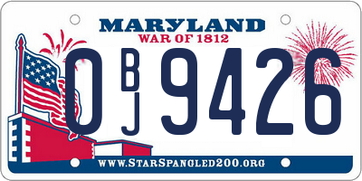 MD license plate 0BJ9426