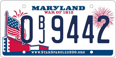MD license plate 0BJ9442