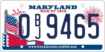 MD license plate 0BJ9465
