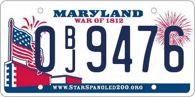 MD license plate 0BJ9476