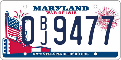 MD license plate 0BJ9477