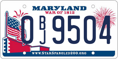 MD license plate 0BJ9504