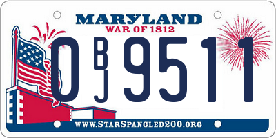 MD license plate 0BJ9511
