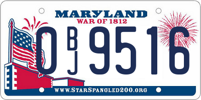 MD license plate 0BJ9516