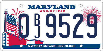 MD license plate 0BJ9529