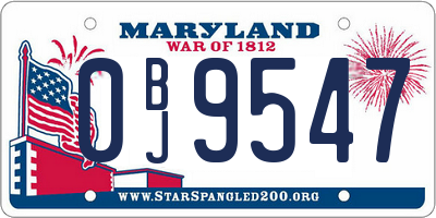 MD license plate 0BJ9547