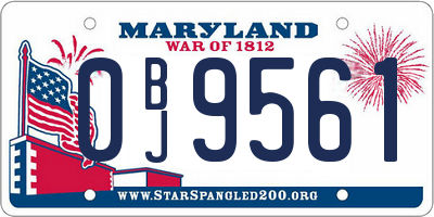 MD license plate 0BJ9561