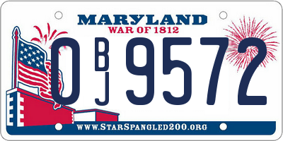 MD license plate 0BJ9572