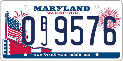 MD license plate 0BJ9576
