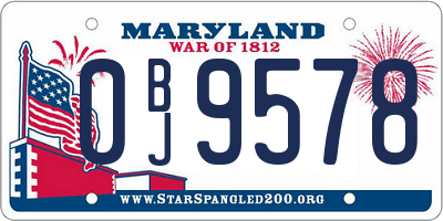 MD license plate 0BJ9578