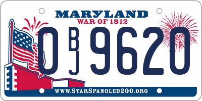 MD license plate 0BJ9620