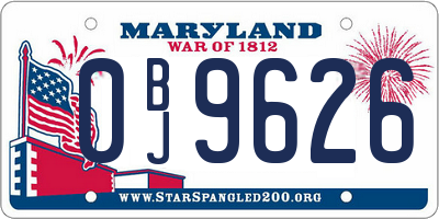 MD license plate 0BJ9626