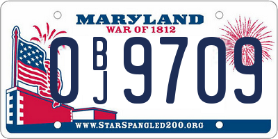 MD license plate 0BJ9709