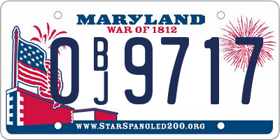 MD license plate 0BJ9717