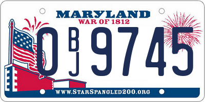 MD license plate 0BJ9745