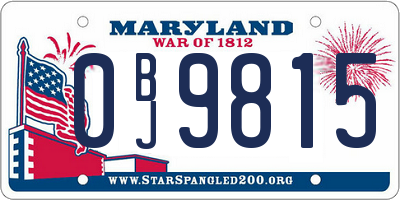 MD license plate 0BJ9815