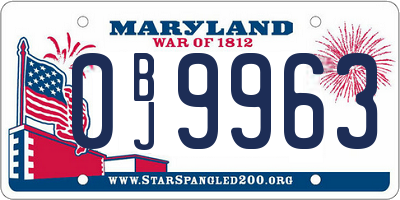 MD license plate 0BJ9963