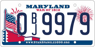 MD license plate 0BJ9979