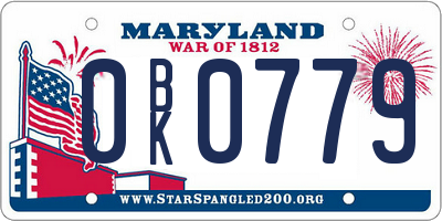 MD license plate 0BK0779