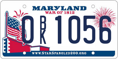 MD license plate 0BK1056