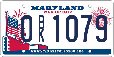 MD license plate 0BK1079