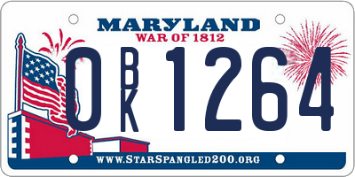 MD license plate 0BK1264