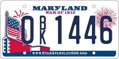 MD license plate 0BK1446