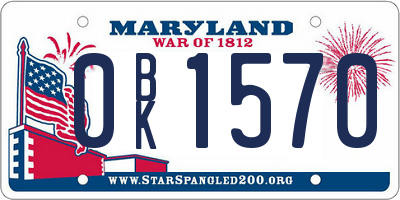 MD license plate 0BK1570