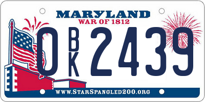 MD license plate 0BK2439