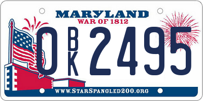 MD license plate 0BK2495