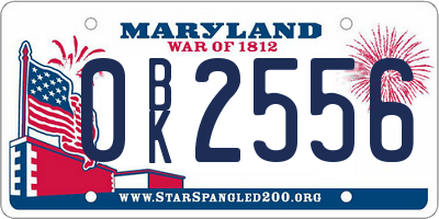 MD license plate 0BK2556