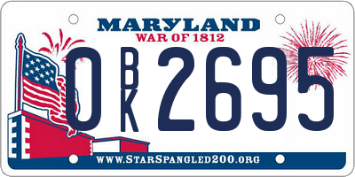 MD license plate 0BK2695
