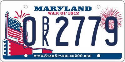 MD license plate 0BK2779